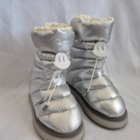 MONCLER GAIA MID SNOW BOOT METALLIC EURO SIZE 36 - Picture 1 of 7
